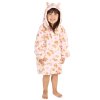 18C1079: Kids Teddy Print Oversized Plush Hoodie (One Size - 3-6 Years)